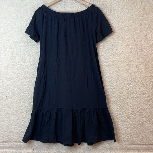 NWT Lands End Womens Black Cotton Off Shoulder Ruffle Hem Swim Cover SIZE XSMALL - Picture 8 of 10